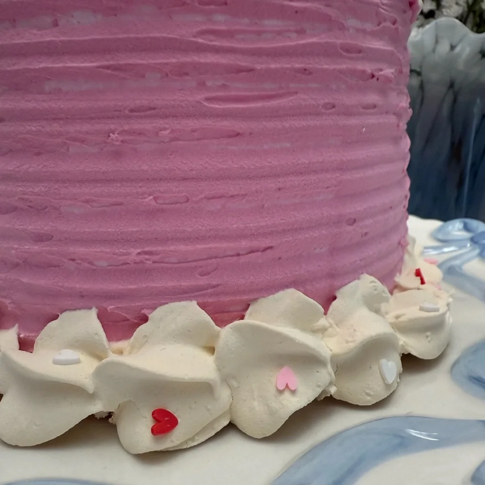 Faux Pink and White Celebration Cake